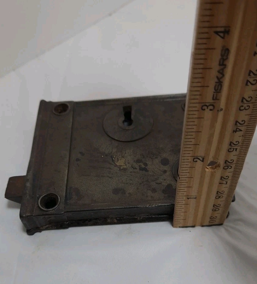 Antique Door Rim Lock Cast Iron No Key Early 1900’s