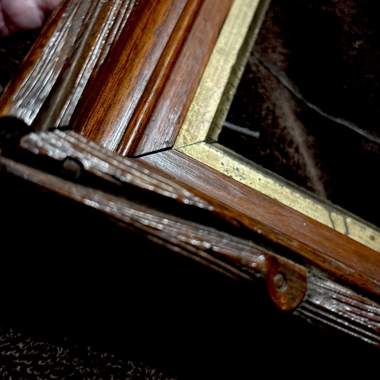 Antique Carved Frame Signed 1850s & Fac Simile D’Apres Perrault, Memphis Origin