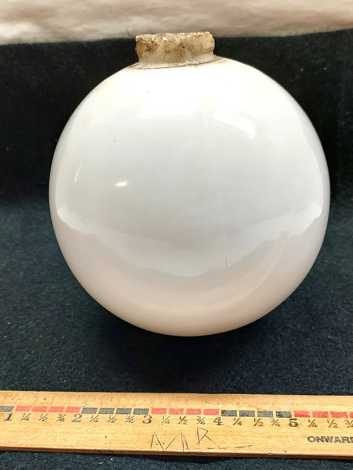 Antique White Glass Lightning Rod Ball Globe Weathervane – 0218263