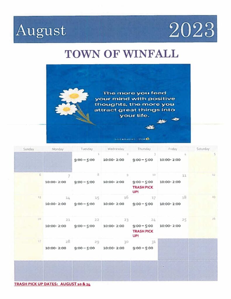 August Calendar